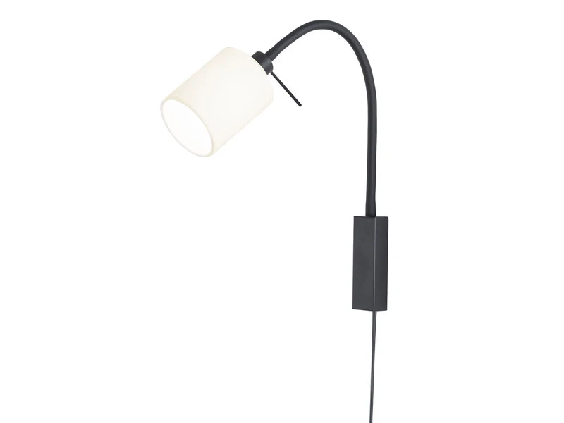 MeineWunschleuchte 2in1 Wandleuchte & Bettleuchte Mit LED - Schwanenhalslampe Leinen Weiß 4 MeineWunschleuchte 2in1 Wandleuchte & Bettleuchte Mit LED - Schwanenhalslampe Leinen Weiß – Bild 2