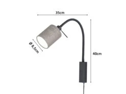 MeineWunschleuchte 2in1 Wandleuchte & Bettleuchte Mit LED - Schwanenhalslampe Leinen Grau -Bestes Beleuchtungs Geschäft 2in1 wandleuchte bettleuchte mit led schwanenhalsl 10