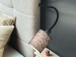 MeineWunschleuchte 2in1 Wandleuchte & Bettleuchte Mit LED - Schwanenhalslampe Leinen Grau -Bestes Beleuchtungs Geschäft 2in1 wandleuchte bettleuchte mit led schwanenhalsl 12