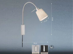 MeineWunschleuchte 2in1 Wandleuchte & Bettleuchte Mit LED - Schwanenhalslampe Leinen Beige -Bestes Beleuchtungs Geschäft 2in1 wandleuchte bettleuchte mit led schwanenhalsl 17