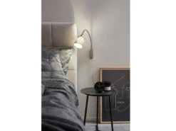 MeineWunschleuchte 2in1 Wandleuchte & Bettleuchte Mit LED - Schwanenhalslampe Leinen Beige -Bestes Beleuchtungs Geschäft 2in1 wandleuchte bettleuchte mit led schwanenhalsl 19