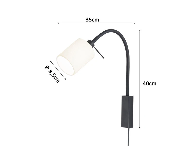 MeineWunschleuchte 2in1 Wandleuchte & Bettleuchte Mit LED - Schwanenhalslampe Leinen Weiß 6 MeineWunschleuchte 2in1 Wandleuchte & Bettleuchte Mit LED - Schwanenhalslampe Leinen Weiß – Bild 4