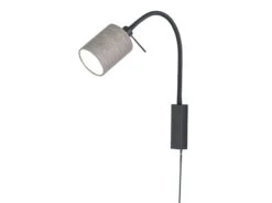 MeineWunschleuchte 2in1 Wandleuchte & Bettleuchte Mit LED - Schwanenhalslampe Leinen Grau -Bestes Beleuchtungs Geschäft 2in1 wandleuchte bettleuchte mit led schwanenhalsl 8