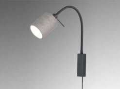 MeineWunschleuchte 2in1 Wandleuchte & Bettleuchte Mit LED - Schwanenhalslampe Leinen Grau -Bestes Beleuchtungs Geschäft 2in1 wandleuchte bettleuchte mit led schwanenhalsl 9