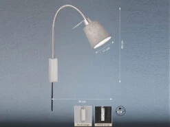 Fischer & Honsel 2in1 Wandleuchte & Bettleuchte WOLKE - Schwanenhalslampe Leinen Grau -Bestes Beleuchtungs Geschäft 2in1 wandleuchte bettleuchte wolke schwanenhalslam 3