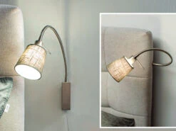 Fischer & Honsel 2in1 Wandleuchte & Bettleuchte WOLKE - Schwanenhalslampe Leinen Grau -Bestes Beleuchtungs Geschäft 2in1 wandleuchte bettleuchte wolke schwanenhalslam 4