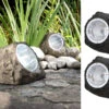 MeineWunschleuchte 2x LED Gartendeko Solarleuchten In Steinoptik Aus Grauem Kunststoff -Bestes Beleuchtungs Geschäft 2x led gartendeko solarleuchten in steinoptik aus