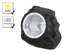 MeineWunschleuchte 2x LED Gartendeko Solarleuchten In Steinoptik Aus Grauem Kunststoff -Bestes Beleuchtungs Geschäft 2x led gartendeko solarleuchten in steinoptik aus 1 2