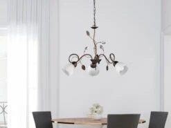 Trio Leuchten 3 Flammiger Antik Look Rost Kronleuchter TRADITIO Mit E14 Sockel, Ø 70cm