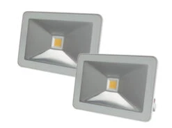 Perel 30 Watt LED Strahler ALU 2er SET, 3000 Kelvin Warmweiß, IP65, 15x21cm -Bestes Beleuchtungs Geschäft 30 watt led strahler alu 2er set 3000 kelvin warmw 1