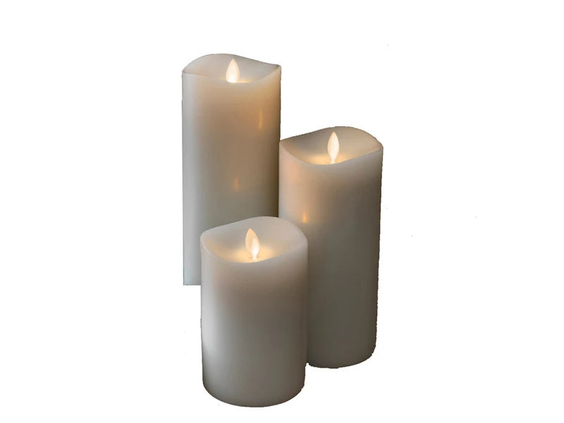 Konstsmide 3er Set LED Duftkerze Mit 6h Timer, Flackernd, Ø 9cm, Batteriebetrieb, Lavendel 4 Konstsmide 3er Set LED Duftkerze Mit 6h Timer, Flackernd, Ø 9cm, Batteriebetrieb, Lavendel – Bild 2