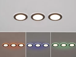 Trio Leuchten 3er Set LED Einbaustrahler ARGUS Fernbedienung Farbwechsel Dimmbar Schwarz