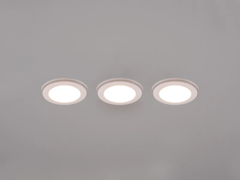 Trio Leuchten 3er Set LED Einbaustrahler ARGUS Fernbedienung Farbwechsel Dimmbar Weiß 5 Trio Leuchten 3er Set LED Einbaustrahler ARGUS Fernbedienung Farbwechsel Dimmbar Weiß – Bild 3