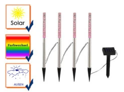 Globo 4 RGB LED Solarstäbchen Mit Erdspieß & Separatem Solarpanel Für Den Außenbereich 8 Globo 4 RGB LED Solarstäbchen Mit Erdspieß & Separatem Solarpanel Für Den Außenbereich -Bestes Beleuchtungs Geschäft 4 rgb led solarstaebchen mit erdspiess separatem s 2