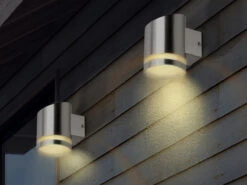 Smartwares 4er SET Solar Außenwandleuchten Edelstahl, Mit Dämmerungssensor -Bestes Beleuchtungs Geschäft 4er set solar aussenwandleuchten edelstahl mit dae 5