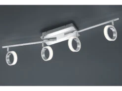 Trio Leuchten 4flammiger LED Deckenstrahler CORLAND Chrom, Länge 81cm, Spots Schwenkbar -Bestes Beleuchtungs Geschäft 4flammiger led deckenstrahler corland chrom laenge 3