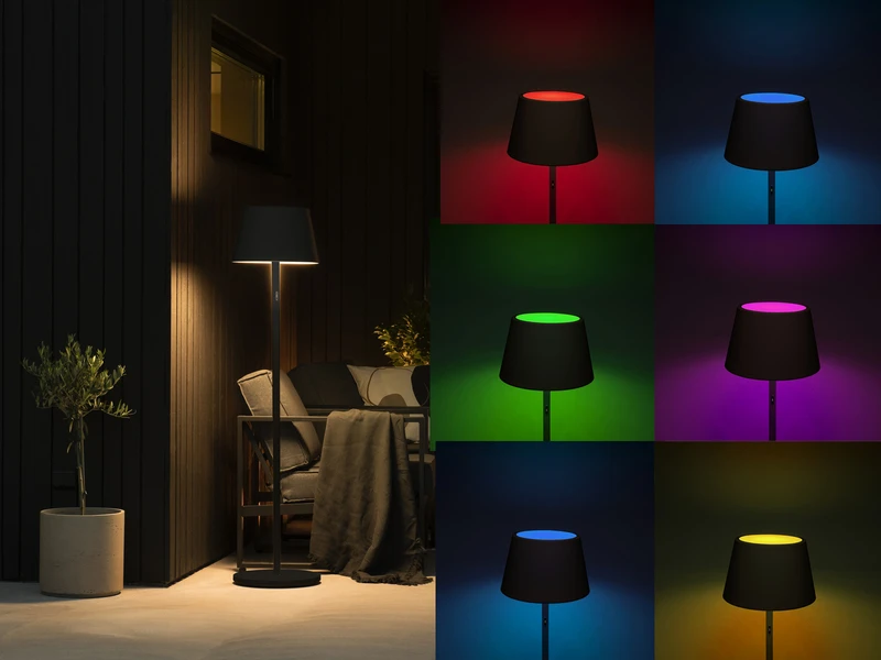 Konstsmide 4in1 Akku Outdoor Stehleuchte POMEZIA Mit RGB Farbwechsel, Schwarz 3 Konstsmide 4in1 Akku Outdoor Stehleuchte POMEZIA Mit RGB Farbwechsel, Schwarz