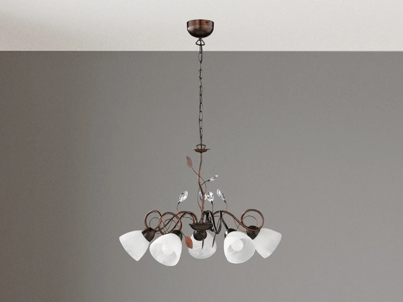 MeineWunschleuchte 5 Flammiger Antik Look Rost Kronleuchter Mit LED & Florentiner Design, Ø 70cm 5 MeineWunschleuchte 5 Flammiger Antik Look Rost Kronleuchter Mit LED & Florentiner Design, Ø 70cm – Bild 3