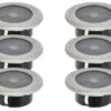 Konstsmide 6er-Set Solar LED-Bodenspot, Edelstahl, Ø 11cm, Je Spot Bis 100kg Belastbar -Bestes Beleuchtungs Geschäft 6er set solar led bodenspot edelstahl 11cm je spot