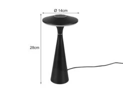 MeineWunschleuchte Akku LED Tischleuchte 2er SET Dimmbar, Für Innen & Außen, Schwarz Höhe 28cm -Bestes Beleuchtungs Geschäft akku led tischleuchte 2er set dimmbar fuer innen a 3