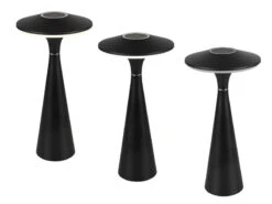 MeineWunschleuchte Akku LED Tischleuchte 2er SET Dimmbar, Für Innen & Außen, Schwarz Höhe 28cm -Bestes Beleuchtungs Geschäft akku led tischleuchte 2er set dimmbar fuer innen a 4