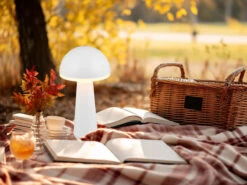 Reality Leuchten Akku LED Tischleuchte FUNGO Kabellos Für Innen & Außen, Weiß - Höhe 30cm -Bestes Beleuchtungs Geschäft akku led tischleuchte fungo kabellos fuer innen au 9