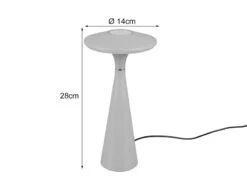 Reality Leuchten Akku LED Tischleuchte TORREZ Dimmbar, Für Innen & Außen, Grau Höhe 28cm -Bestes Beleuchtungs Geschäft akku led tischleuchte torrez dimmbar fuer innen au 14