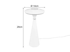 Reality Leuchten Akku LED Tischleuchte TORREZ Dimmbar, Für Innen & Außen, Weiß Höhe 28cm -Bestes Beleuchtungs Geschäft akku led tischleuchte torrez dimmbar fuer innen au 3