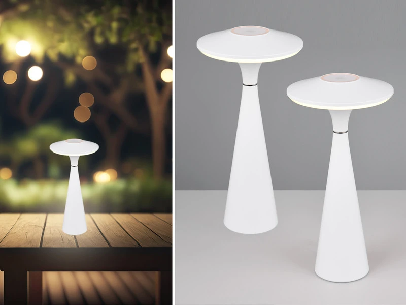 MeineWunschleuchte Akku LED Tischleuchten 2er SET Dimmbar, Für Innen & Außen, Weiß Höhe 28cm 3 MeineWunschleuchte Akku LED Tischleuchten 2er SET Dimmbar, Für Innen & Außen, Weiß Höhe 28cm