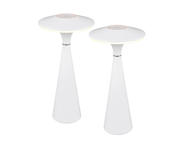 MeineWunschleuchte Akku LED Tischleuchten 2er SET Dimmbar, Für Innen & Außen, Weiß Höhe 28cm 4 MeineWunschleuchte Akku LED Tischleuchten 2er SET Dimmbar, Für Innen & Außen, Weiß Höhe 28cm – Bild 2