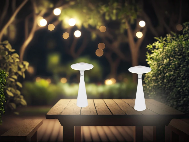 MeineWunschleuchte Akku LED Tischleuchten 2er SET Dimmbar, Für Innen & Außen, Weiß Höhe 28cm 12 MeineWunschleuchte Akku LED Tischleuchten 2er SET Dimmbar, Für Innen & Außen, Weiß Höhe 28cm – Bild 10