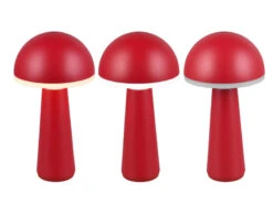 MeineWunschleuchte Akku LED Tischleuchten 2er SET Kabellos Für Innen & Außen, Rot - Höhe 30cm -Bestes Beleuchtungs Geschäft akku led tischleuchten 2er set kabellos fuer innen 19