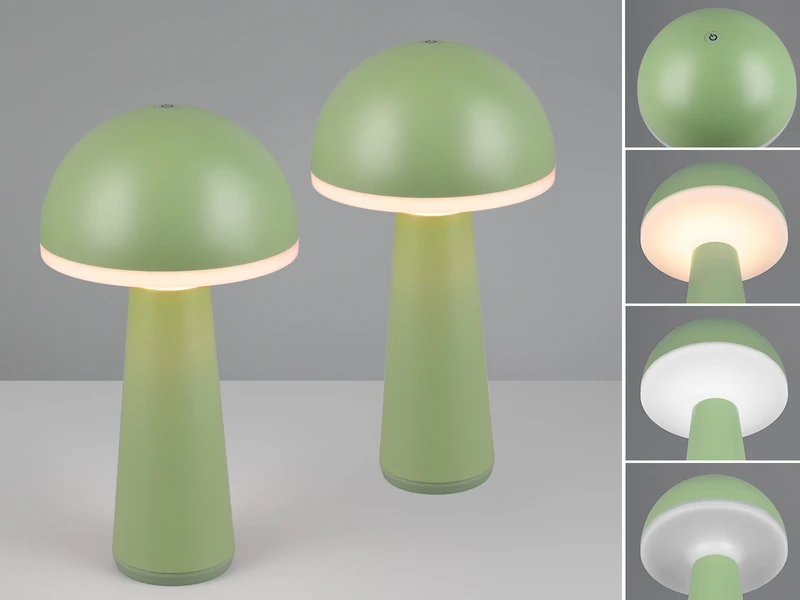 MeineWunschleuchte Akku LED Tischleuchten 2er SET Kabellos Für Innen & Außen, Grün Höhe - 30cm 3 MeineWunschleuchte Akku LED Tischleuchten 2er SET Kabellos Für Innen & Außen, Grün Höhe - 30cm