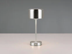 Reality Leuchten Akku Tischleuchte JEFF Per USB Aufladbar, Sensordimmer, Silber Matt, 30cm