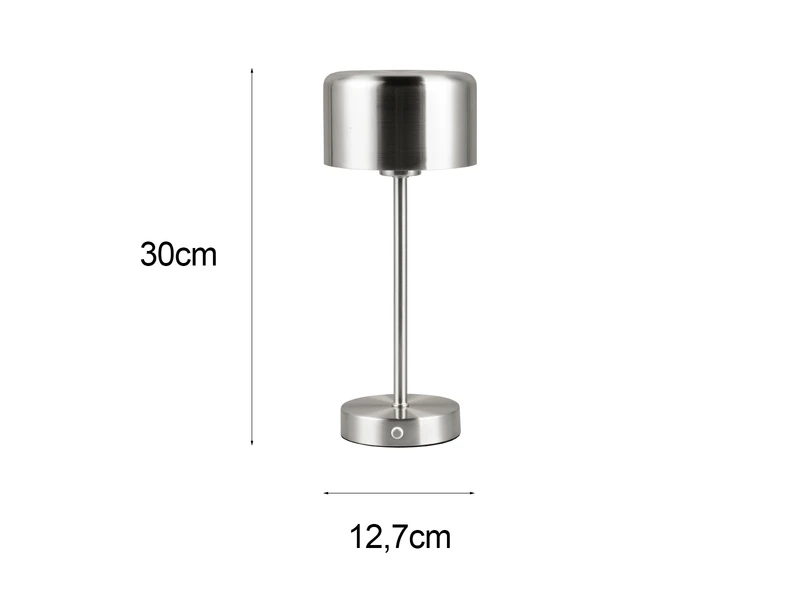 Reality Leuchten Akku Tischleuchte JEFF Per USB Aufladbar, Sensordimmer, Silber Matt, 30cm 6 Reality Leuchten Akku Tischleuchte JEFF Per USB Aufladbar, Sensordimmer, Silber Matt, 30cm – Bild 4