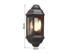 Konstsmide Außen Wandlaterne CAGLIARI, Halbschale Im Landhausstil, Schwarz, Höhe 36cm -Bestes Beleuchtungs Geschäft aluminium schwarz glas klar 1