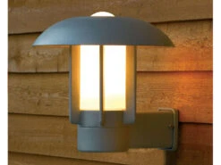 Konstsmide 2er Set Außenwandleuchte HEIMDAL, Aluminium Silbergrau/ Glas Opal, E27 Fassung -Bestes Beleuchtungs Geschäft ambientebild 6