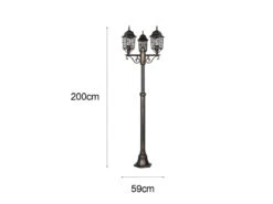 MeineWunschleuchte Antike LED Mastleuchte 3-flammig Aus Aluminium Rostoptik, Höhe 200cm -Bestes Beleuchtungs Geschäft antike led mastleuchte 3 flammig aus aluminium ros 2