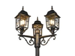 MeineWunschleuchte Antike LED Mastleuchte 3-flammig Aus Aluminium Rostoptik, Höhe 200cm -Bestes Beleuchtungs Geschäft antike led mastleuchte 3 flammig aus aluminium ros 3