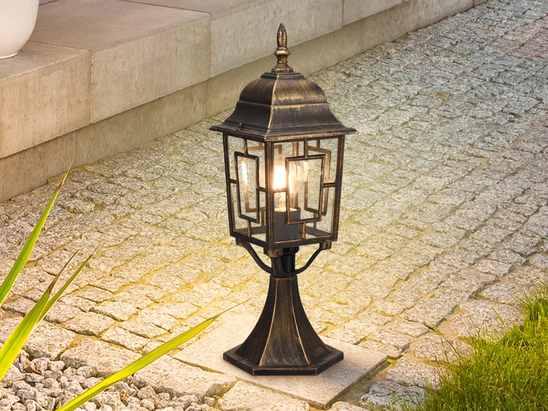 MeineWunschleuchte Antike LED Sockelleuchte Aus Aluminium Rostoptik, Höhe 47cm 3 MeineWunschleuchte Antike LED Sockelleuchte Aus Aluminium Rostoptik, Höhe 47cm