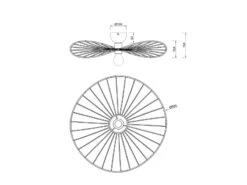 Reality Leuchten Ausgefallene Deckenleuchte CHAPEAU Lampenschirm Schwarzer Draht Ø 60cm -Bestes Beleuchtungs Geschäft ausgefallene deckenleuchte chapeau lampenschirm sc 5