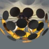 Trio Leuchten Ausgefallene Deckenleuchte DISCALGO Lampenschirm Schwarz-Gold, Ø 54cm -Bestes Beleuchtungs Geschäft ausgefallene deckenleuchte discalgo lampenschirm s