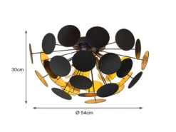 Trio Leuchten Ausgefallene Deckenleuchte DISCALGO Lampenschirm Schwarz-Gold, Ø 54cm 11 Trio Leuchten Ausgefallene Deckenleuchte DISCALGO Lampenschirm Schwarz-Gold, Ø 54cm -Bestes Beleuchtungs Geschäft ausgefallene deckenleuchte discalgo lampenschirm s 2
