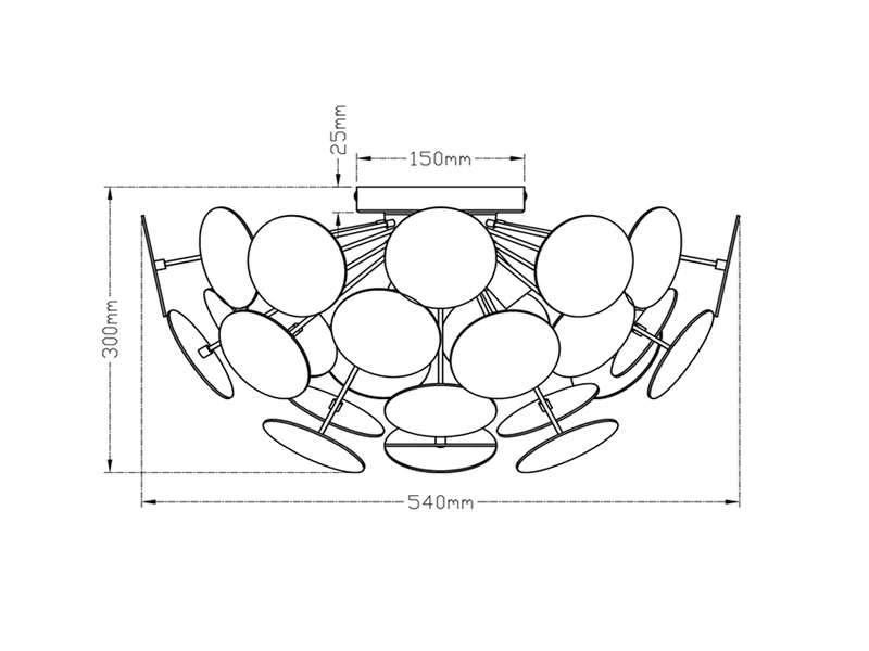 Trio Leuchten Ausgefallene Deckenleuchte DISCALGO Lampenschirm Schwarz-Gold, Ø 54cm 8 Trio Leuchten Ausgefallene Deckenleuchte DISCALGO Lampenschirm Schwarz-Gold, Ø 54cm – Bild 6