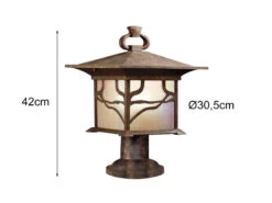 MeineWunschleuchte Ausgefallene LED Sockelleuchte Im Antiken Laternenlook, Höhe 42cm -Bestes Beleuchtungs Geschäft ausgefallene led sockelleuchte im antiken laternen 3