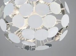 Trio Leuchten Ausgefallene Pendelleuchte DISCALGO Lampenschirm Weiß-Silber Ø 54cm -Bestes Beleuchtungs Geschäft ausgefallene pendelleuchte discalgo lampenschirm w 6
