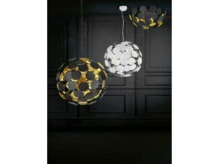 Trio Leuchten Ausgefallene Pendelleuchte DISCALGO Lampenschirm Weiß-Silber Ø 54cm -Bestes Beleuchtungs Geschäft ausgefallene pendelleuchte discalgo lampenschirm w 8