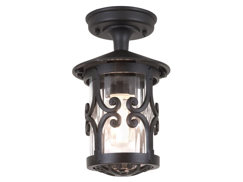 Elstead Lighting Außen Deckenlaterne HEREFORD Aus Alu Im Landhausstil, Schwarz Höhe 26cm 4 Elstead Lighting Außen Deckenlaterne HEREFORD Aus Alu Im Landhausstil, Schwarz Höhe 26cm – Bild 2