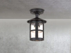 Elstead Lighting Außen Deckenlaterne HEREFORD Aus Alu Im Landhausstil, Schwarz Höhe 23,5cm -Bestes Beleuchtungs Geschäft aussen deckenlaterne hereford aus alu im landhauss 11