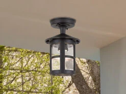 Elstead Lighting Außen Deckenlaterne HEREFORD Aus Alu Im Landhausstil, Schwarz Höhe 23,5cm -Bestes Beleuchtungs Geschäft aussen deckenlaterne hereford aus alu im landhauss 12